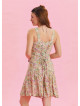 Thin Strap Button Detailed Beige Summer Jumpsuit 4568